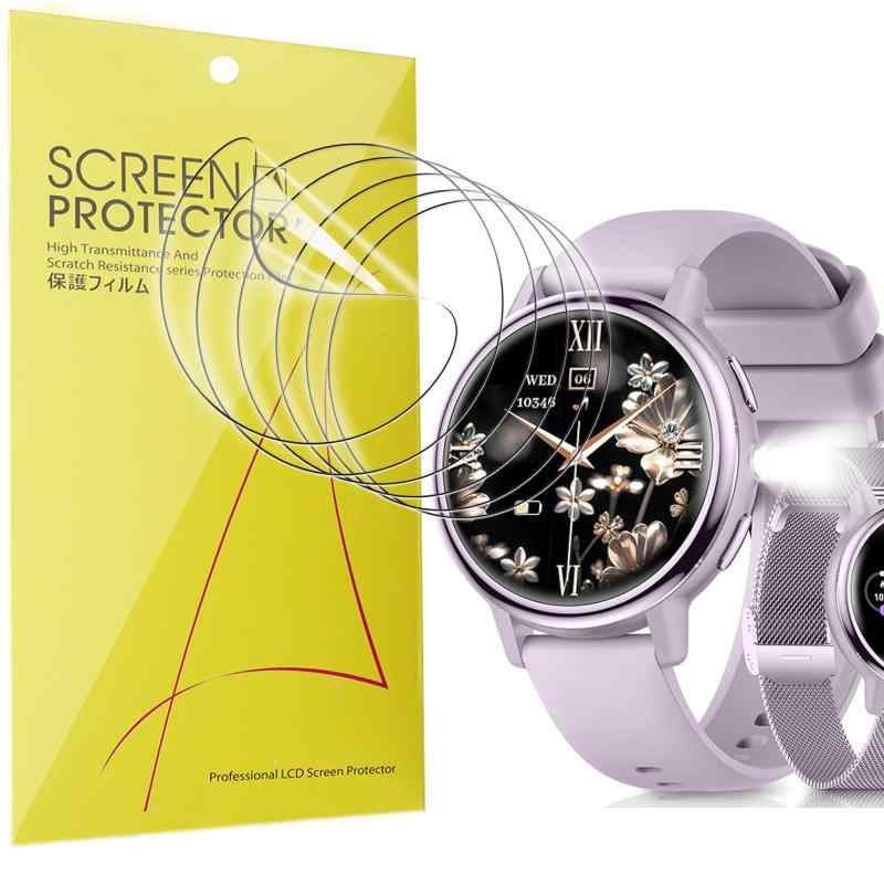 Lamshaw for YOY.LAVUROC スマートウォッチ 保護フィルム, [6枚組] 4H硬度 TPU 保護フィルム 丸型 カバー 液晶フィルム 対応 YOY.LAVUROC 1.26インチ スマートウォッチ