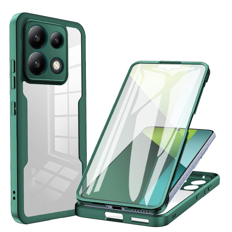 POCO F6 Pro/Redmi K70 ケース『AFINER』 360° 全面保護 前後 両面 カバー  9H強化ガラス TPU+PC クリア スマホケース フルカバー 軽量 薄型 衝撃吸収 擦り傷防止 着脱簡単