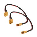 2パックXT60コネクタープラグ 延長ケーブル オス - メスアダプターコード 30cm 14AWG シリコンワイヤー付き ラジオコントロール リポバッテリー用