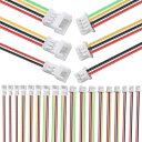 DAOKAI 10ペア 26AWG JST 1.25mm 2/3/4ピンコネクター メス&オスプラグ JSTコネクターケーブル LEDストリップライト/RCバッテリー用 150mmワイヤー付き