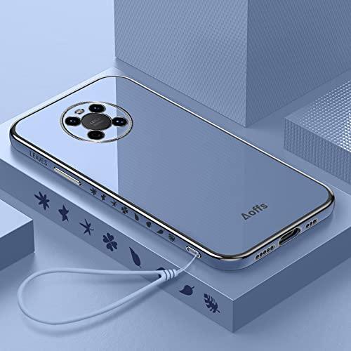 スマホ携帯ケース【HW Mate40 Pro専用】ソフトTPU 3Dメッキフレーム スクエアエッジ ストラップホール付き 独立キー キラキラ - 3