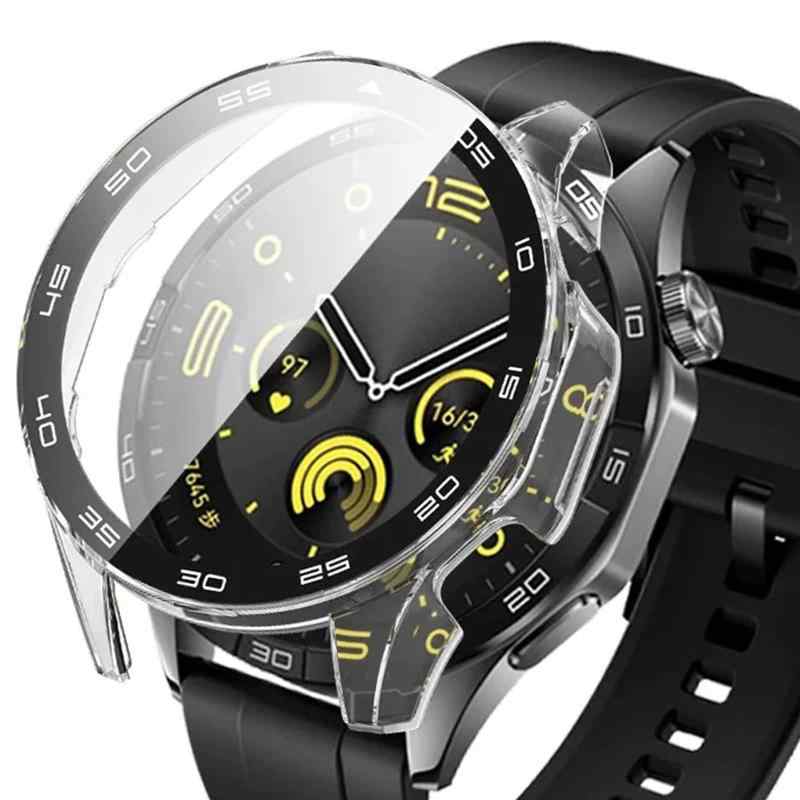 乐天商城 - TOORQR For ファーウェイ HUAWEI WATCH GT 4 46mm対応 ケース HUAWEI WATCH GT 4 カバーウォッチケース 強化ガラス 一体型 耐衝撃 PC素材超薄型 傷防止 全面保護 指紋防止 飛散防止 高感度 高透過率