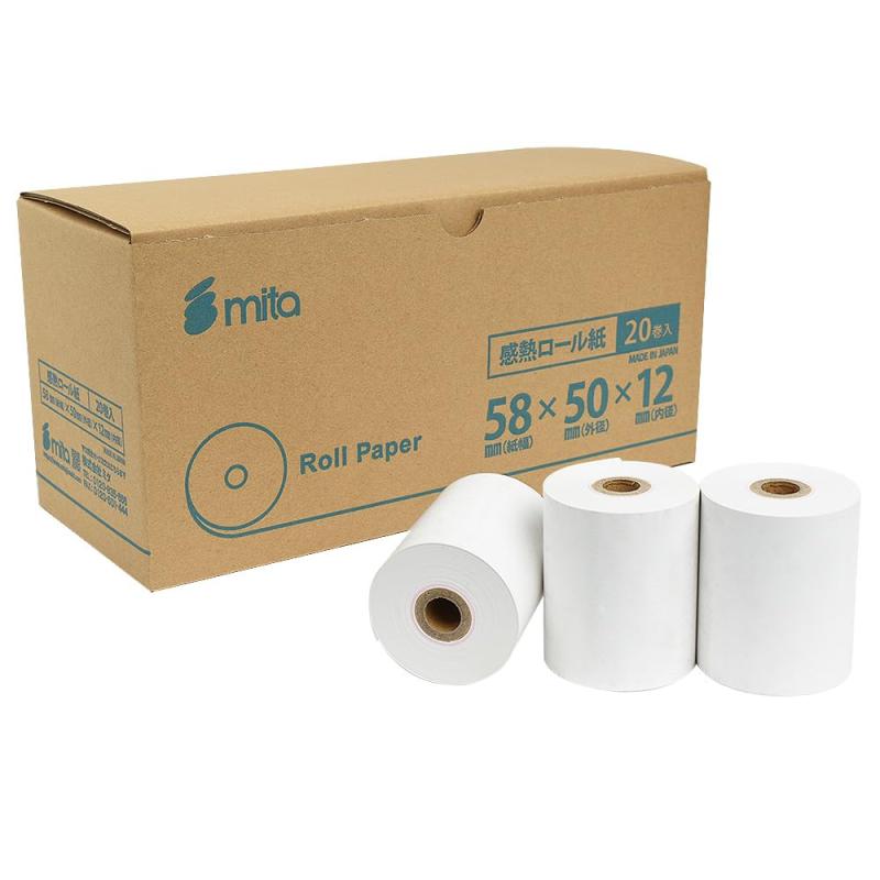 mita mPOP シリーズ (POP10-OF WHT JP POP10-B1OF WHT JP POP10-OF BLK JP POP10-B1OF BLK JP) 対応 汎用 感熱 ロール紙 (20巻) スター 精密 用