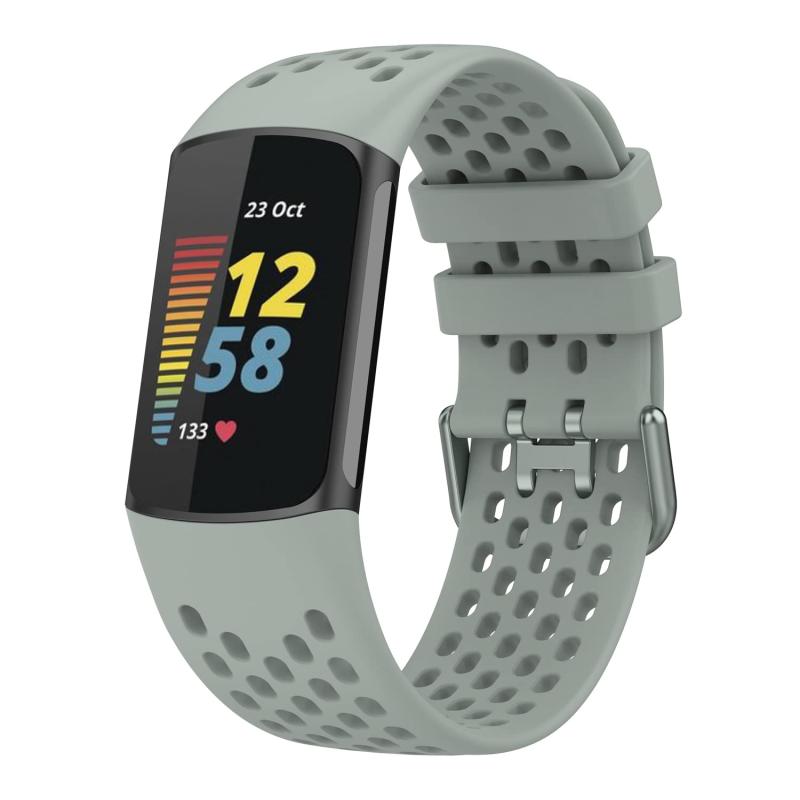 Lamshaw for Charge 6 バンド, シリコン 通気ベルト スポーツウォッチバンド Fitbit Charge 6スマートウォッチに対応