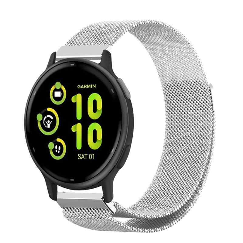 [Asvufeyy] Metal Band for GARMIN Vivoactive 6/Vivoactive 5 Magnetic Strap Replacement Band for Women and Men (Soft)