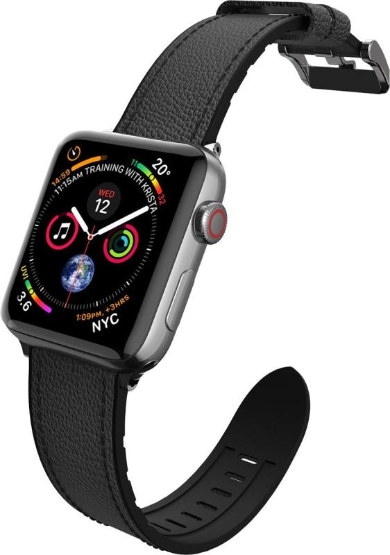  Apple Watch 40mm / 38mm SE &amp; Series 6 / 5 / 4 / 3 / 2 / 1 対応 バンド 本革 レザー × シリコン ハイブリッド 革 ベルト [ アップルウォッチSE / アップルウォ