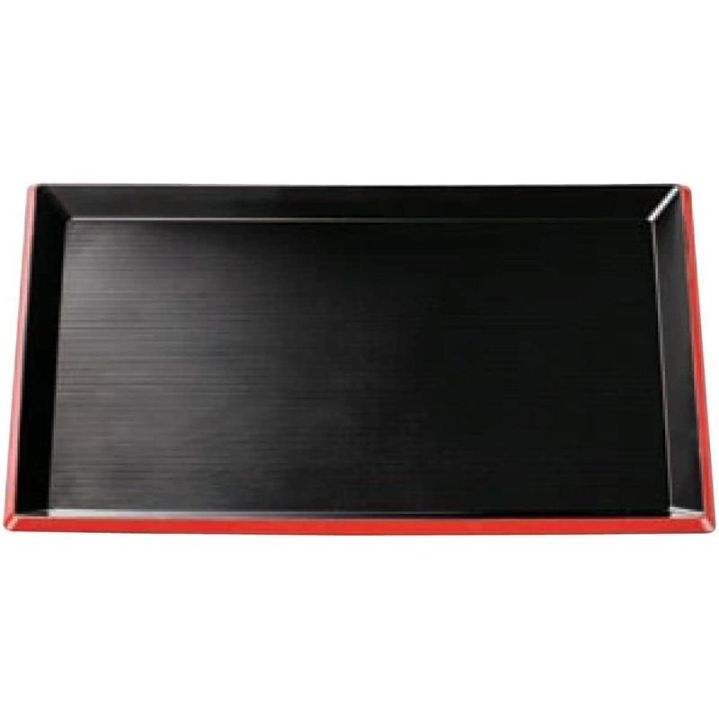 J-kitchens 尺2新千筋利休 盆 黒天朱SL(約 36.2 x 26.4 x 1.8cm) 日本製