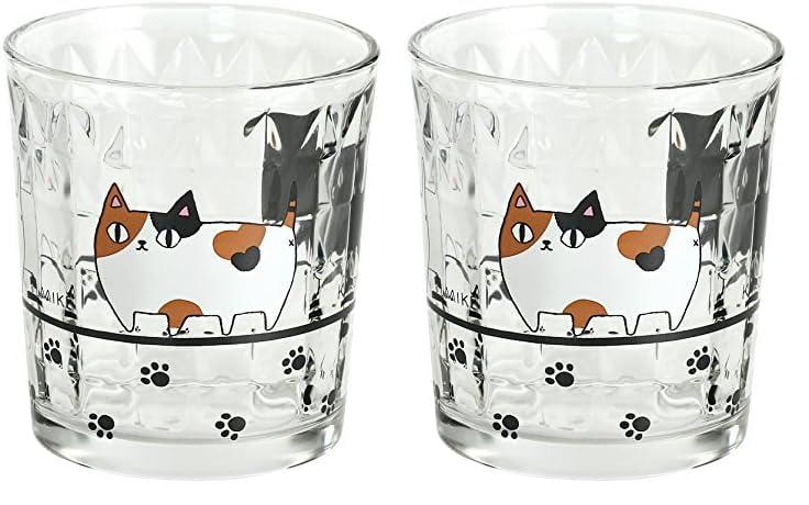 セラミック藍猫3兄弟ガラスロックグ...