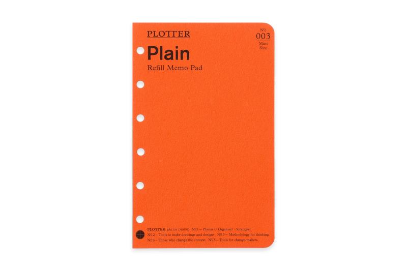ミニ6穴サイズ PLOTTER/プロッター Plain（無地）メモパッド システム手帳リフィル 77