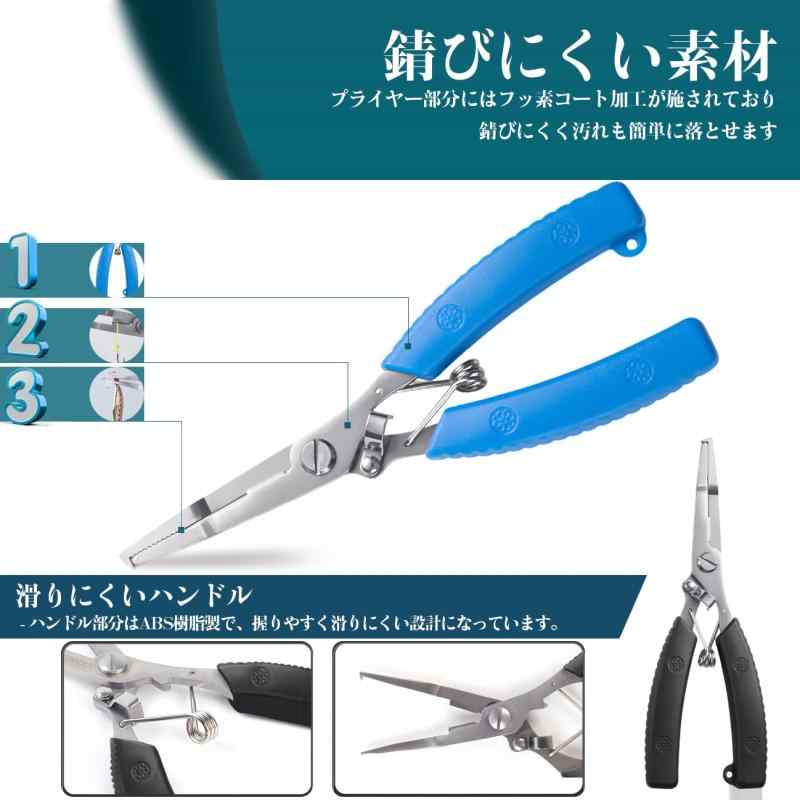 フィッシングプライヤー 釣り 多機能 針外し PEライン切れる 軽量 防錆 釣りペンチ フックはずし アウトドア 釣り用 プライヤー 釣具 ステンレス フックリリーサー ロック機能付き 滑り止め nikorashop-10243733 ニコラショップ楽天市場店 サンプル画像3