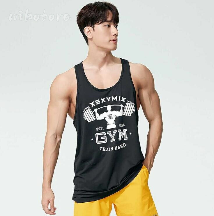 速乾性 メッシュ生地 タンクトップ メンズ インナー 英字プリント Tシャツ ノースリーブ 袖なし ゆったり トレーニングウェア フィット..