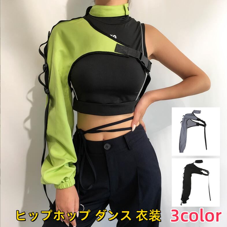 Other - 全3色 ヒップホップ、ダンス衣装 ダンストップス ショート丈 へそ出し 長袖 ワンショルダー イレギュラー 韓国 ダンス 衣装 ジャズダンス衣装 HIPHOP トレーナー ゆったり 着痩せ 原宿系 ストリート系 イベント 舞台衣装 演出服 個性的 女性用 20代 30代 40代