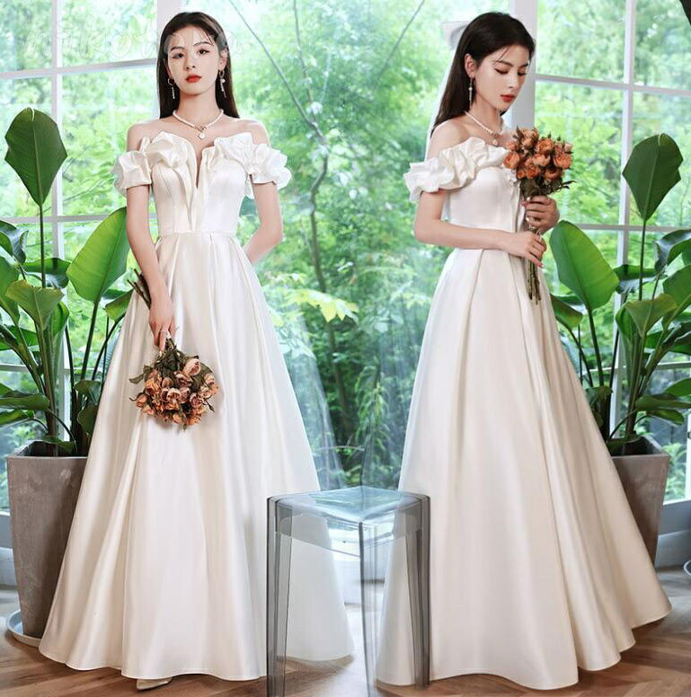 乐天商城 - パーティードレス ロング 大きいサイズ 結婚式 ワンピース イブニングドレス ロングドレス ウェディングドレス プリンセスドレス フォーマル ステージドレス Aライン 大きいサイズ 体型カバー 着痩せ 花嫁 ナイトドレス 演奏会 ピアノ 発表会 披露宴 お呼ばれ エレガント