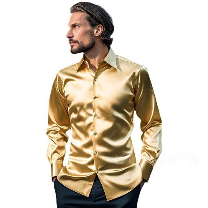 乐天商城 - 8color シャツ メンズ 長袖 ワイシャツ サテン トップス 派手シャツ 男性 ステージ衣装 メンズ舞台シャツ カラーシャツ 演出服 司会者 カラオケ カジュアルシャツ 結婚式 二次会 パーティー 年会 撮影衣装カラフル ジャズダンス衣装