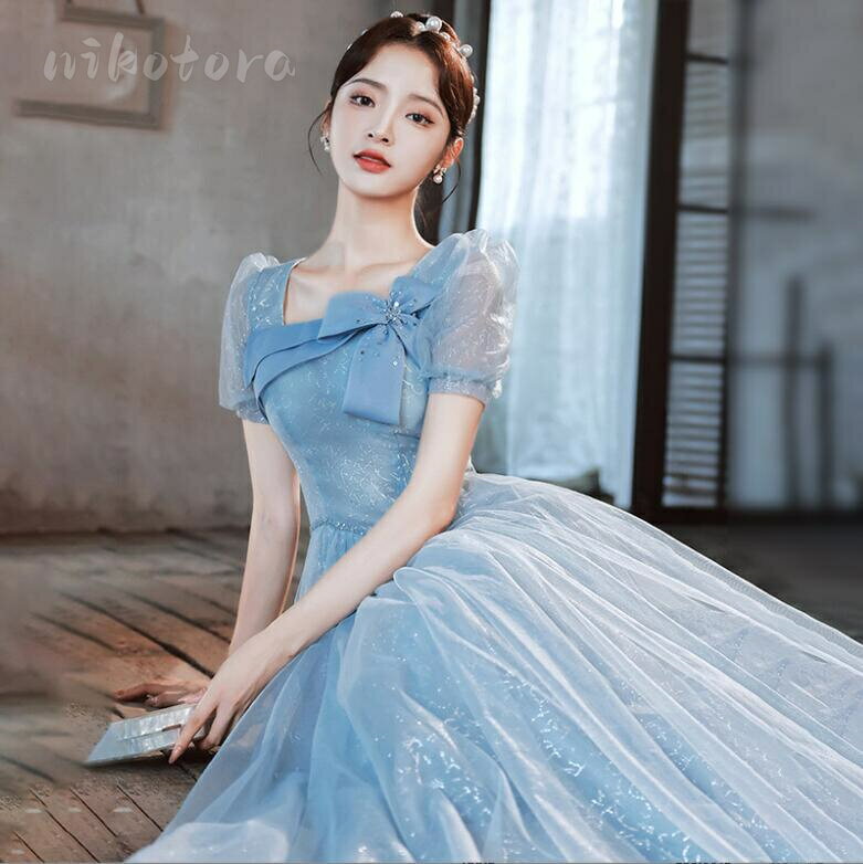 チュール プリンセスドレス ワンピース レディース ドレス 大人 ピアノ発表会 高校生 中高生 ロングドレス 演奏会 パーティードレス 結婚式ドレス 二次会ドレス イブニングドレス エレガント Aライン キャバドレス フォーマル コンサート 披露宴 忘年会 二次会 舞台 演出服