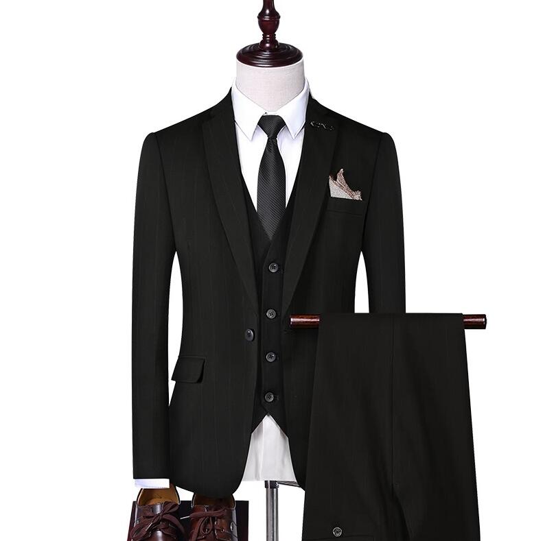 3色 スリムスーツ 3ピーススーツ 3点セット ジャケット+ベスト+パンツ 大きいサイズ ビジネススーツ 結婚式スーツ フォーマル カジュアル 入学式 卒業式 入社式 高級感 ストライプ柄 スーツセット スリーピーススーツ 二次会 披露宴 パーティー 紳士服 20代30代40代50代