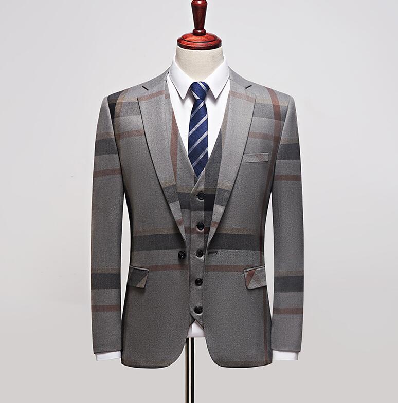 【送料無料】大きいサイズ メンズスーツセット ビジネススーツ 3ピーススーツ 3点セット メンズファッション セットアップ ジャケット+パンツ+ベスト チェック スーツ スーツセット フォーマルスーツ 紳士服 リクルートスーツ 就活スーツ 紳士服 二次会 入学式 卒業式
