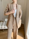 パンツスーツ レーディス ラシャ 長袖 ダブルブレスト 2点セット ジャケット+パンツ ワイドパンツ 上下セットアップ オフィス リクルートスーツ ビジネススーツ 大きいサイズ ストレッチ 千鳥柄 カジュアルスーツ 通勤 OL おしゃれ 二次会 披露宴 入学式 卒業式 エレガント