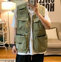 ベスト メンズ 多機能 男用 フィッシングベスト 軽量 通気 ジレ 釣り 撮影 山歩き 登山服 仕事 大きいサイズ ミリタリー 作業着 父の日 プレゼント