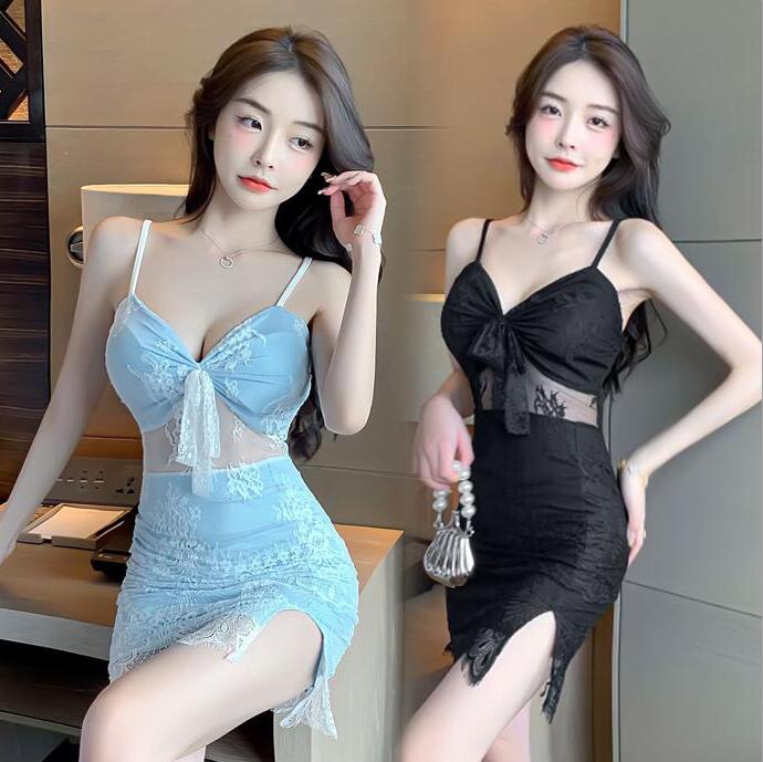 レース切り替えワンピースノースリー...