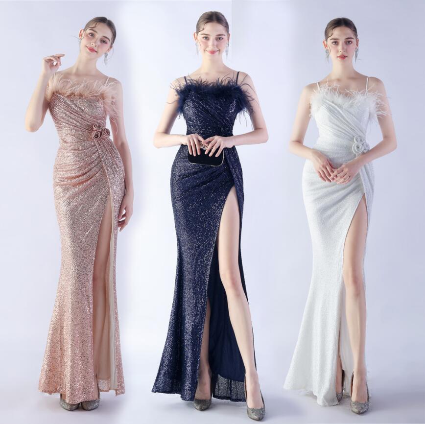 10色選べるイブニングドレスウエデ...