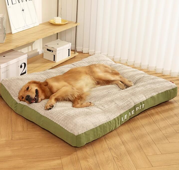 ドッグハウス 中型犬 大型犬 ペットベッド ふわふわ ボリューム 犬のベッド 犬用品 猫用品 ペットソファー ペットクッション 長方形 室内用 可愛い 柔軟 暖かい 寒さ対策 滑り止め ラージマット 洗える 取り外せるカバー 送料無料