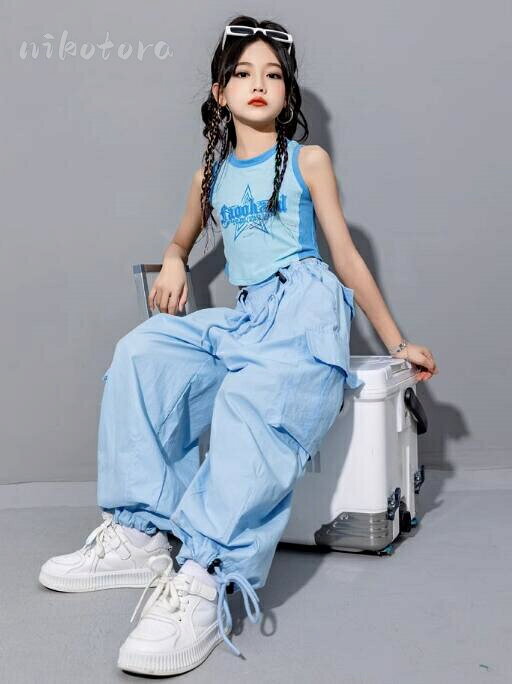 【2点セット、トップス単品】 ヒップホップ 衣装 上下セットアップ 子供 女の子 ダ...