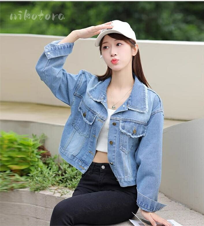 デニムジャケット ジャンパー レディース Gジャン 長袖 ショートコート デニムコート ゆったり カジュアル 大きいサイズ ウォッシュ加工 ジージャン ブルゾン アウター 通勤 通学 可愛い コーデ 20代30代40代 春秋