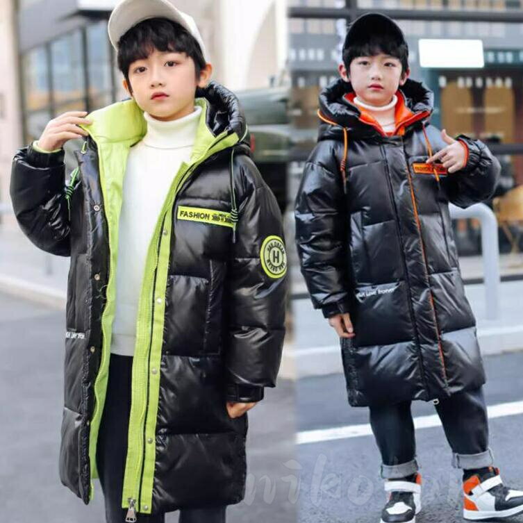 乐天商城 - キッズ アウター 男の子 冬物 中綿コート 中綿ジャケット あつたか 厚手コート ダウンコート ダウンジャケット 韓国子供服 フード付き ロングコート 膝丈 防風 防寒 冬服 おしゃれ カジュアル 通園 通学 男児 ジュニア