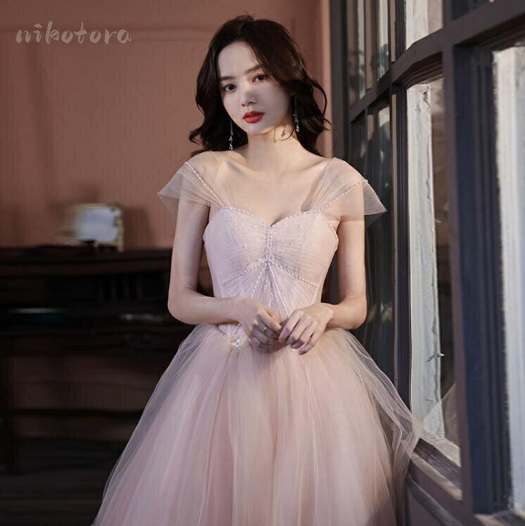 高品質 お呼ばれ★フェミニン パーティードレス イブニングドレス 花嫁 二次会 卒業式 ブライダル ステージ衣装 結婚式 エレガント フォーマル 着痩せ ロングドレス 舞台 Aライン ノースリーブ ウエディングドレス 結婚式 披露宴 コンサート 前撮り 後撮り ブライダル