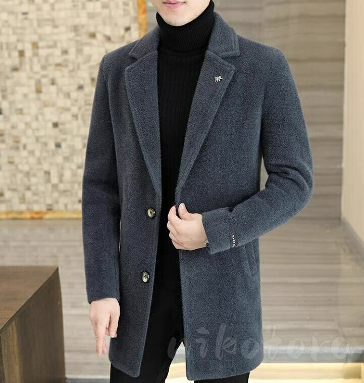 ミドル丈ブレザーメンズスーツジャケ...