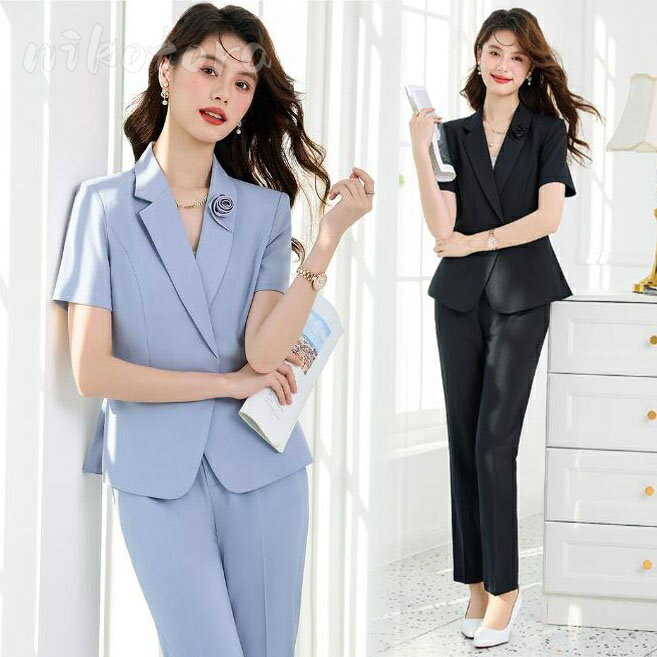 春夏新作 スーツセット パンツスーツ レディース 30代 40代 送料無料 ビジネススーツ フォーマルスーツ 洗える 無地 ジャケット+パンツ セットアップ カジュアルスーツ サマースーツ 通勤 就活 リクルートスーツ OL 上品 入学式 卒業式 結婚式 事務服 2色