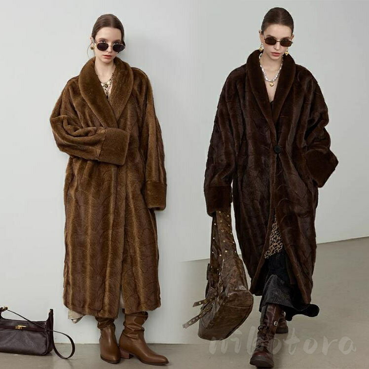 ファーコート ロングコートレディース 毛皮コート フェイクファー フォックスファー 長袖 ジャケット もこもこ 秋冬 ジップアップ ふわふわ モコモココート ボリューム 上着 防寒 暖かい 柔らかい 体型カバー 高級 上品 おしゃれ