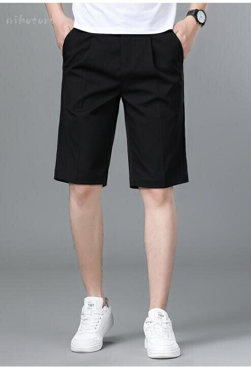 3色 ハーフパンツ ショートパンツ メンズ 大きいサイズ ウォッシャブル 洗える スラックス 紳士パンツ ビジネス ストレッチパンツ ズボン 5分丈 シンプル スーツパンツ 父の日 ボトムス 30代 40代 50代 通勤 事務所 カジュアル オフィス サマー 春夏新作