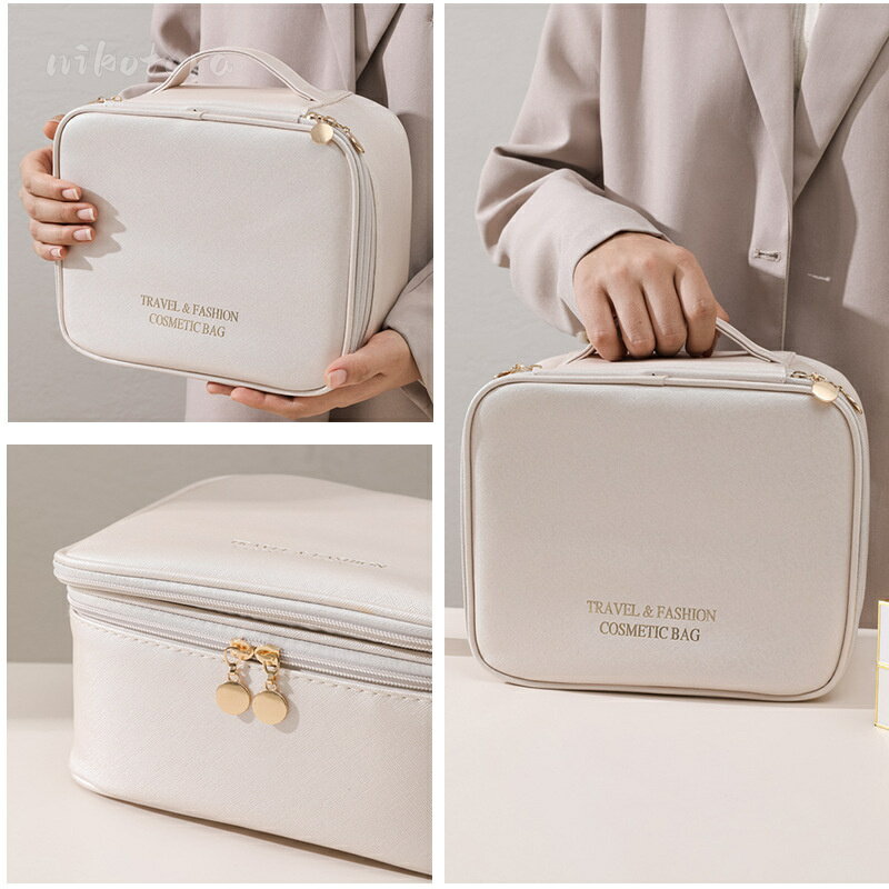 3色 メイクボックス 化粧品収納ボックス 大容量 メイクポーチ 化粧ボックス バニティケース 分類収納 防塵防水 持ち運び便利 メイクアップ 小物入れ ブラシ入れ コスメ収納 アクセサリー収納 機能的 整理簡単 プレゼント ギフト おしゃれ 女友達 誕生日 通勤・出張・旅行用