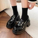 厚底6cm パンプス レディース ローファー カジュアル 大人 学生 女子靴 ウエッジソール チャンキーヒール 太めヒール フォーマルシューズ オックスフォード...