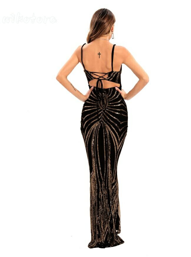 ワンピース ドレス レディース ノースリーブ キャミワンピース スパンコール衣装 パーティードレス キラキラ イブニングドレス 発表会 演奏会 ステージドレス ロング丈 忘年会 結婚式 二次会 披露宴 お呼ばれ キャバドレス キャバ嬢 大人 上品 高級感 マーメイド セクシー