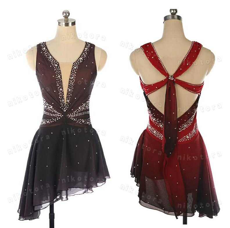 芭蕾体服 - 【送料無料】フィギュアスケート衣装 ダンス衣装 ドレス ラインストーン ノースリーブ 練習 美しい アイススケートウェア アイスダンス スケート衣装 専用レオタード レッスン着 衣装 子供 大人 イベント 演出用 スタンダード 舞台 発表会 競技着 エレガント 高級感