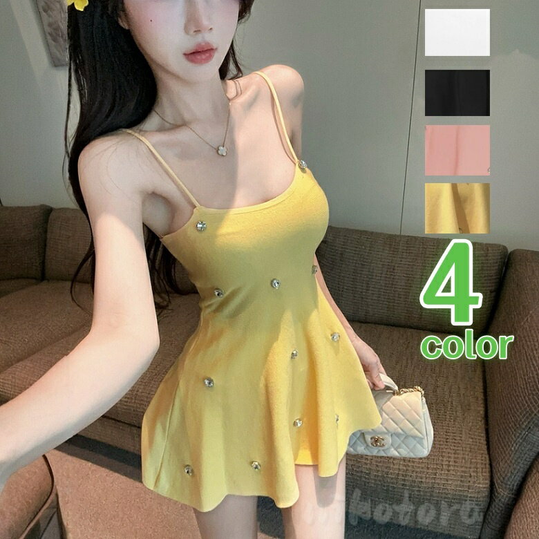 ミニワンピースキャミワンピースレデ...