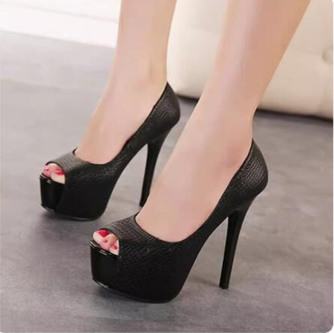 厚底ストーム パンプス ハイヒール サンダル レディース PUレザー 合成皮革 シンプル ピンヒール オープントゥパンプス キャバサンダル パーティーシューズ 結婚式 披露宴 謝恩会 お呼ばれ イベント 美脚効果 歩きやすい 痛くない 22.0~24.5cm