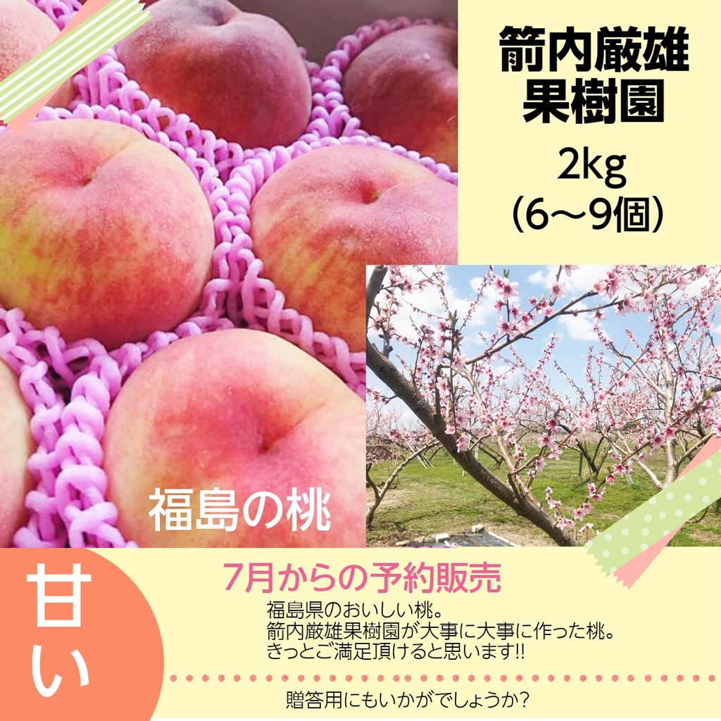 桃 【箭内厳雄果樹園】 もも 4kg　10～18玉 品種おまかせ 福島県 贈答用 《7月下旬～8月上旬から出荷》 2