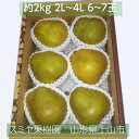 洋梨 【スミヤ果樹園】 洋なし ラ・フランス 約2kg 特秀 2L~4L 5~7玉 贈答用 山形県上山市 ラフランス 《11/上旬~11/中旬より出荷》
