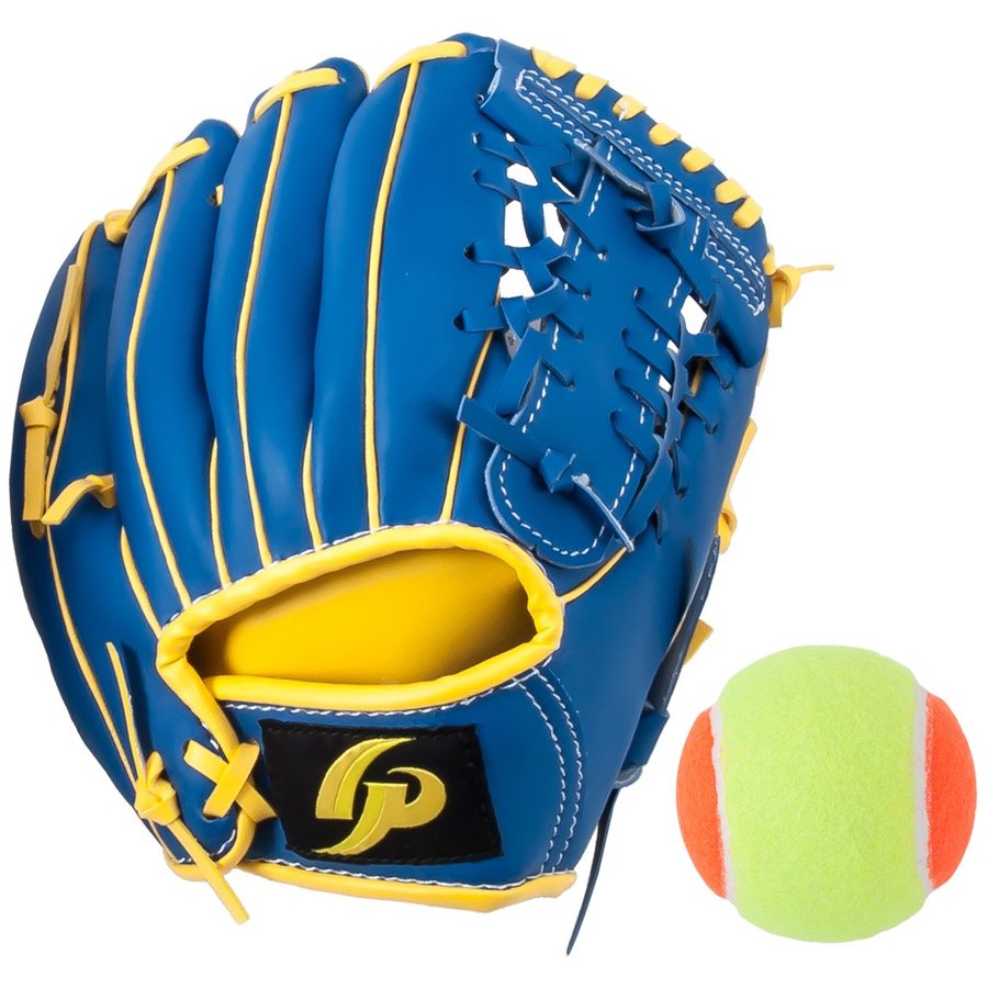 グローブ GP (ジーピー) 野球グローブ 子供用 (低学年向け) 野球グローブ 9インチ 右投げ ブルー やわらかいボール付属