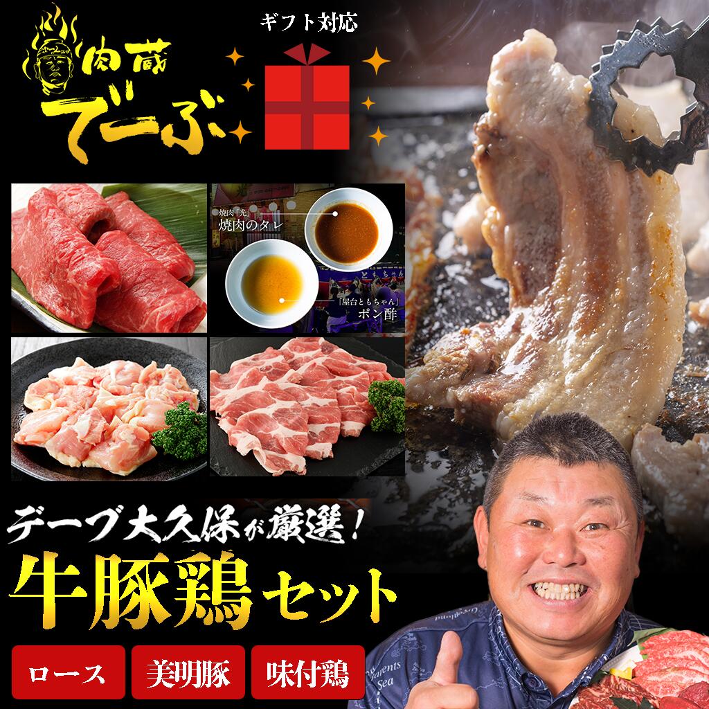 【送料無料】ギフト 秘伝のタレ付き 肉蔵でーぶの牛豚鶏 焼肉食べ比べセット 3人前 焼肉 国産 BBQ 2024..