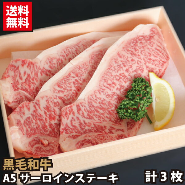 ギフト 黒毛和牛 A5 サーロインステーキ 3枚 贈答品 お取り寄せ グルメ プレゼント