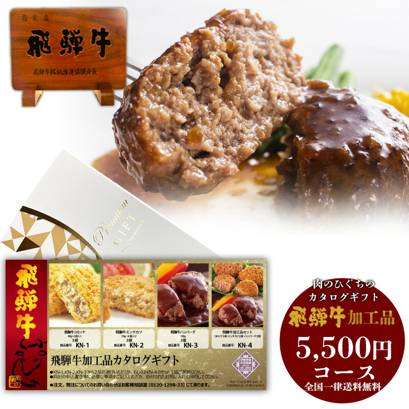 カタログギフト KN 飛騨牛惣菜 5,500円 送料無料 贈答品 母の日 父の日 お礼 景品 肉 食品 食べ物 ステ..