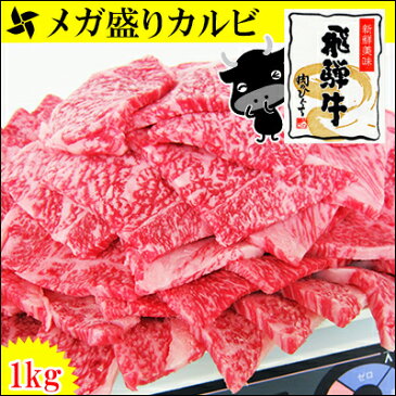 メガ盛り!飛騨牛 カルビ焼肉用1kg（500g×2）牛肉 セット/焼肉/BBQ/焼肉/バーベキュー 食材 材料/焼肉/