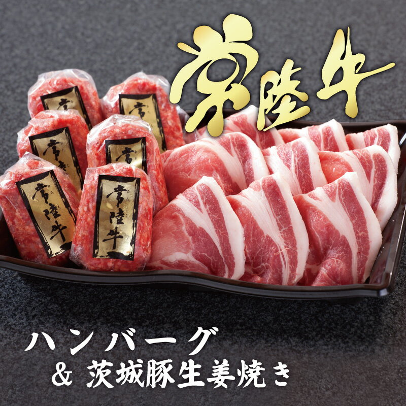 バレンタイン 2021 ギフト プレゼント グルメ 肉 送料無料 常陸牛 ハンバーグ 豚ロース しょうが焼き 500g セット 生姜焼き 和牛 冷凍 内祝い お祝い お返し 結婚 出産 誕生日 名入れ メッセージカード
