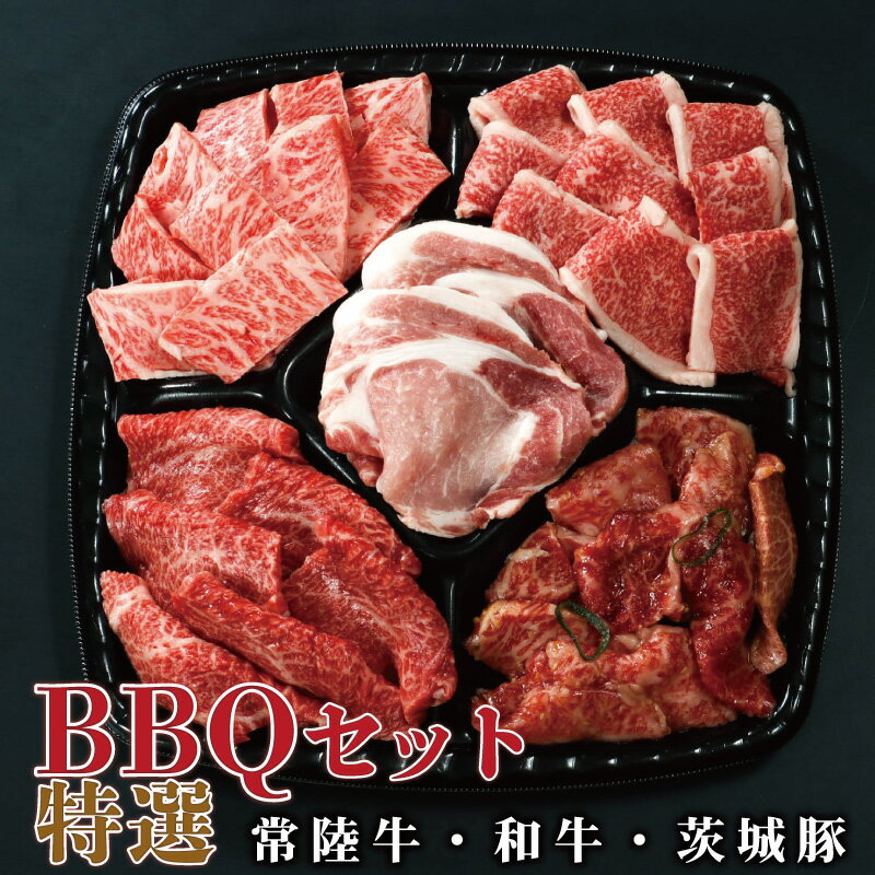 肉セット 焼き肉 バーベキューセット バーベキュー bbq 焼肉 セット 盛り合わせ 特選 3～4人前 830g 食べ比べ 常陸牛 カルビ 和牛味付 茨城豚ロース 焼き肉 肉 黒毛和牛 牛肉 国産牛 焼肉セット 豚 お花見 パーティ 自宅用 一人暮らし 友達