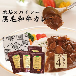 バレンタイン 2021 ギフト 肉 レトルト グルメ 送料無料 国産 黒毛 和牛カレー 4個入り お肉屋さんが造る 肉のイイジマ 甘口 中辛 辛口 内祝い お祝い お返し 結婚 出産 誕生日 名入れ メッセージカード